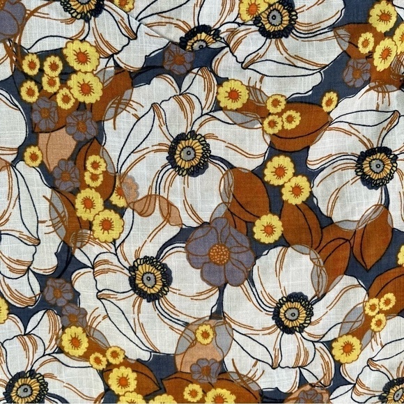 A.N.A A New Approach Women’s Floral Boho Blouse Gray Yellow Brown S - Picture 10 of 14